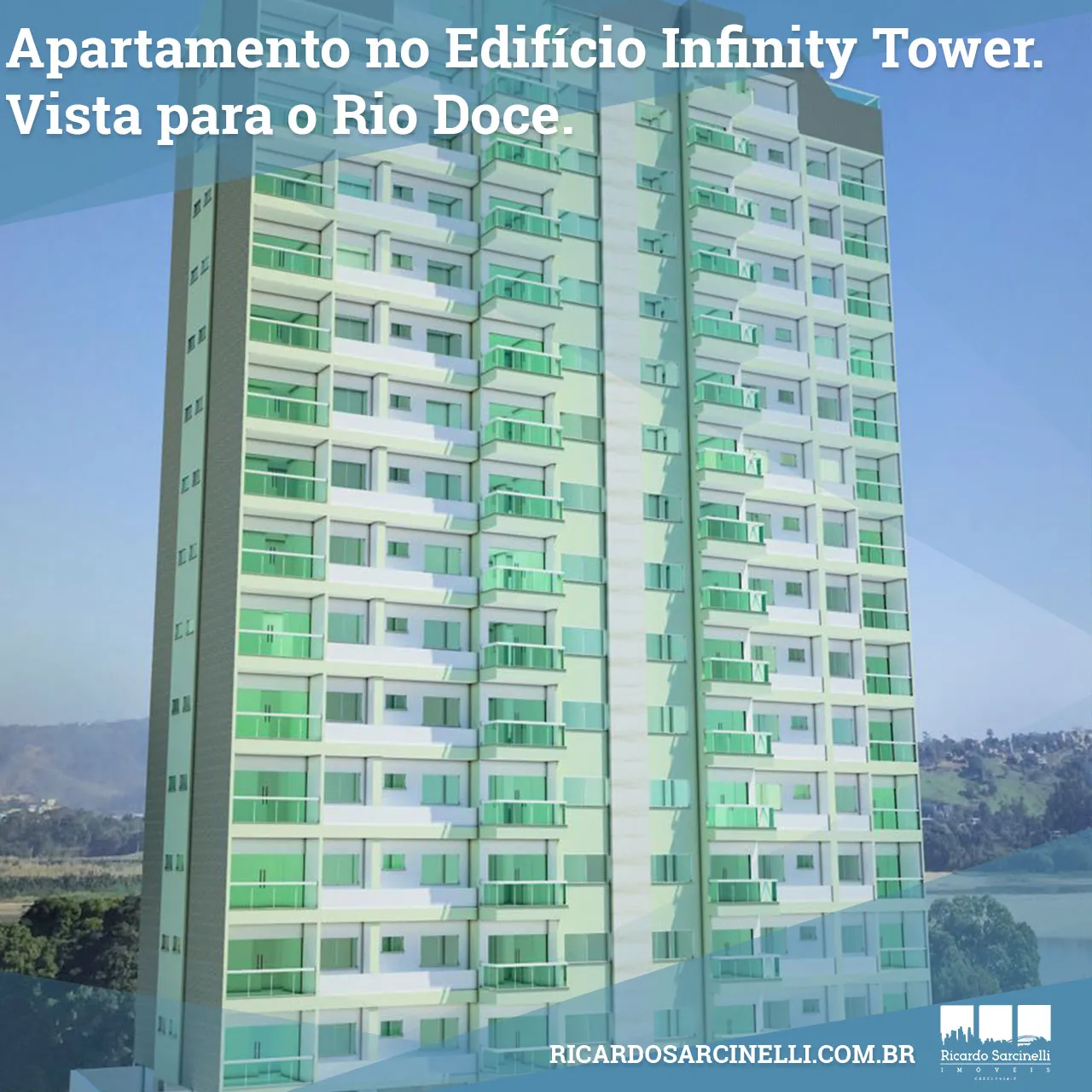 APARTAMENTO NO EDIFÍCIO INFINITY TOWER. VISTA PARA O RIO DOCE.